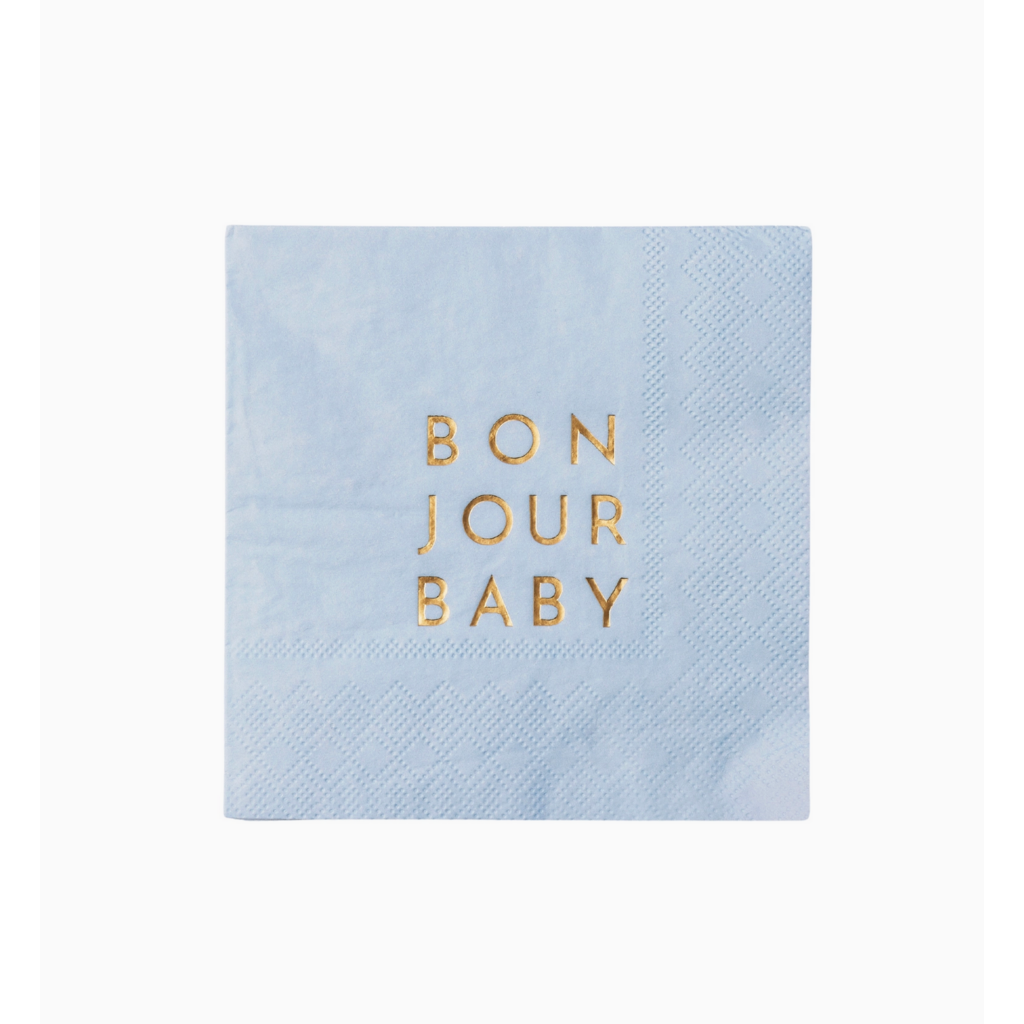 Bonjour Baby Sky Blue Cocktail Napkins