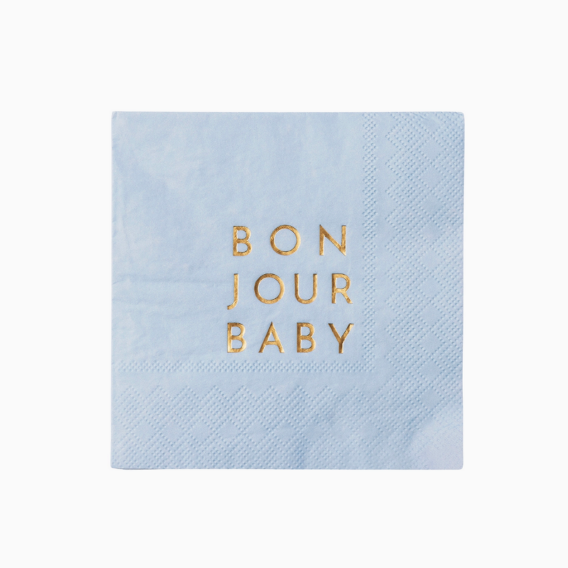 Bonjour Baby Sky Blue Cocktail Napkins