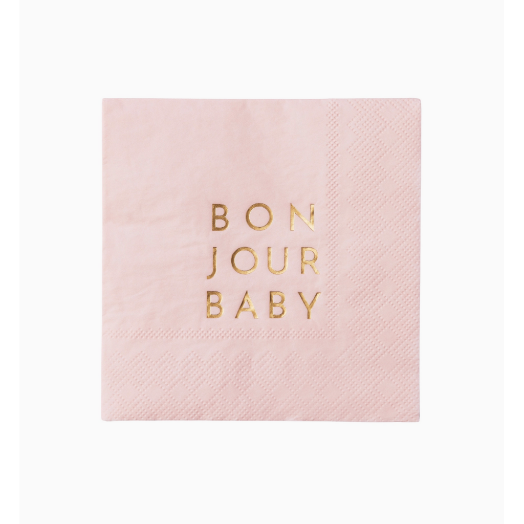 Bonjour Baby Petal Pink Cocktail Napkins