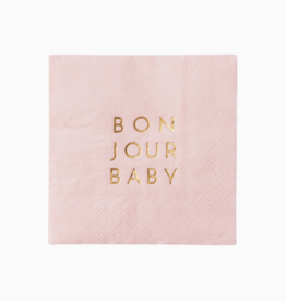 Bonjour Baby Petal Pink Cocktail Napkins