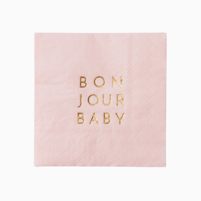 Bonjour Baby Petal Pink Cocktail Napkins
