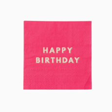 Hot Pink Happy Birthday Cocktail Napkins