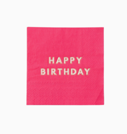 Hot Pink Happy Birthday Cocktail Napkins
