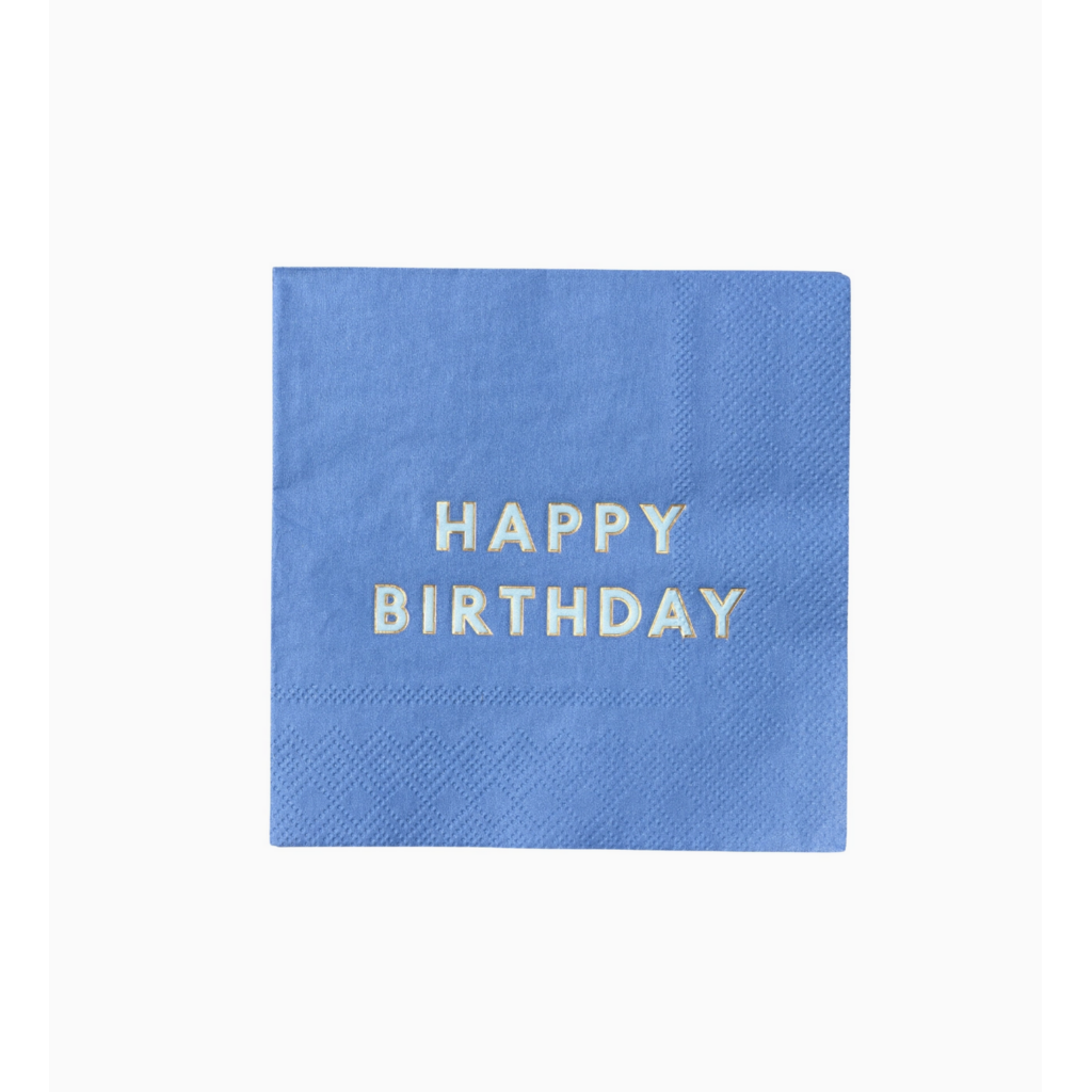 Palisades Blue Signature Happy Birthday Cocktail Napkins