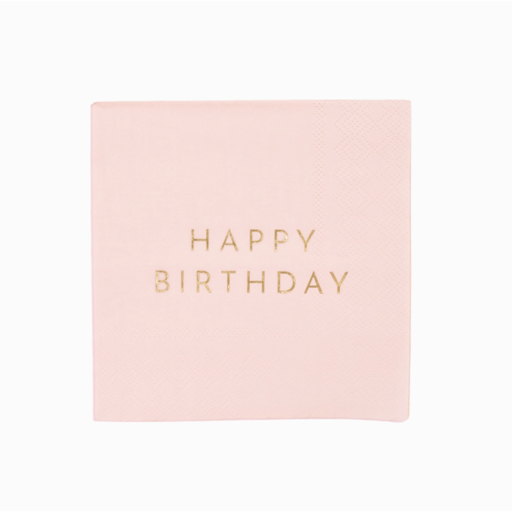 Petal Pink Signature Happy Birthday Cocktail Napkins