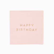 Petal Pink Signature Happy Birthday Cocktail Napkins