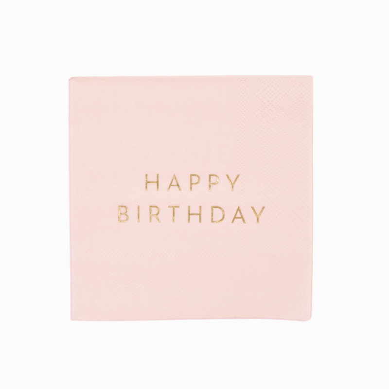 Petal Pink Signature Happy Birthday Cocktail Napkins