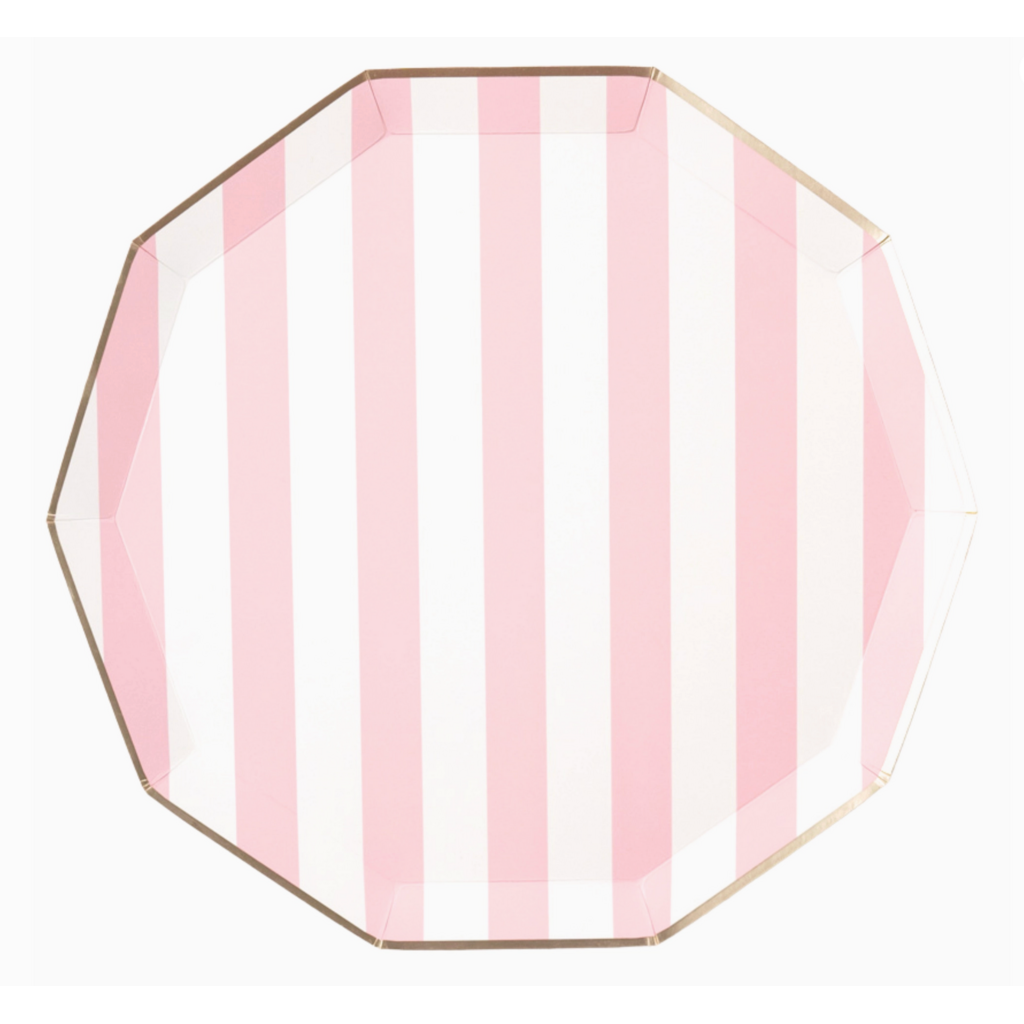 Petal Pink Signature Cabana Stripe Plates