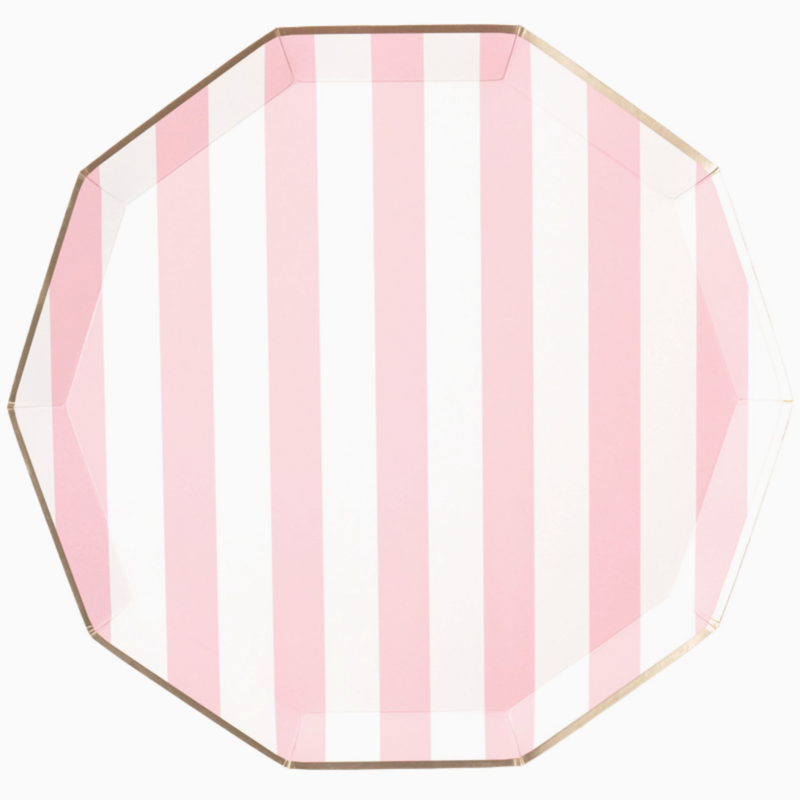 Petal Pink Signature Cabana Stripe Plates