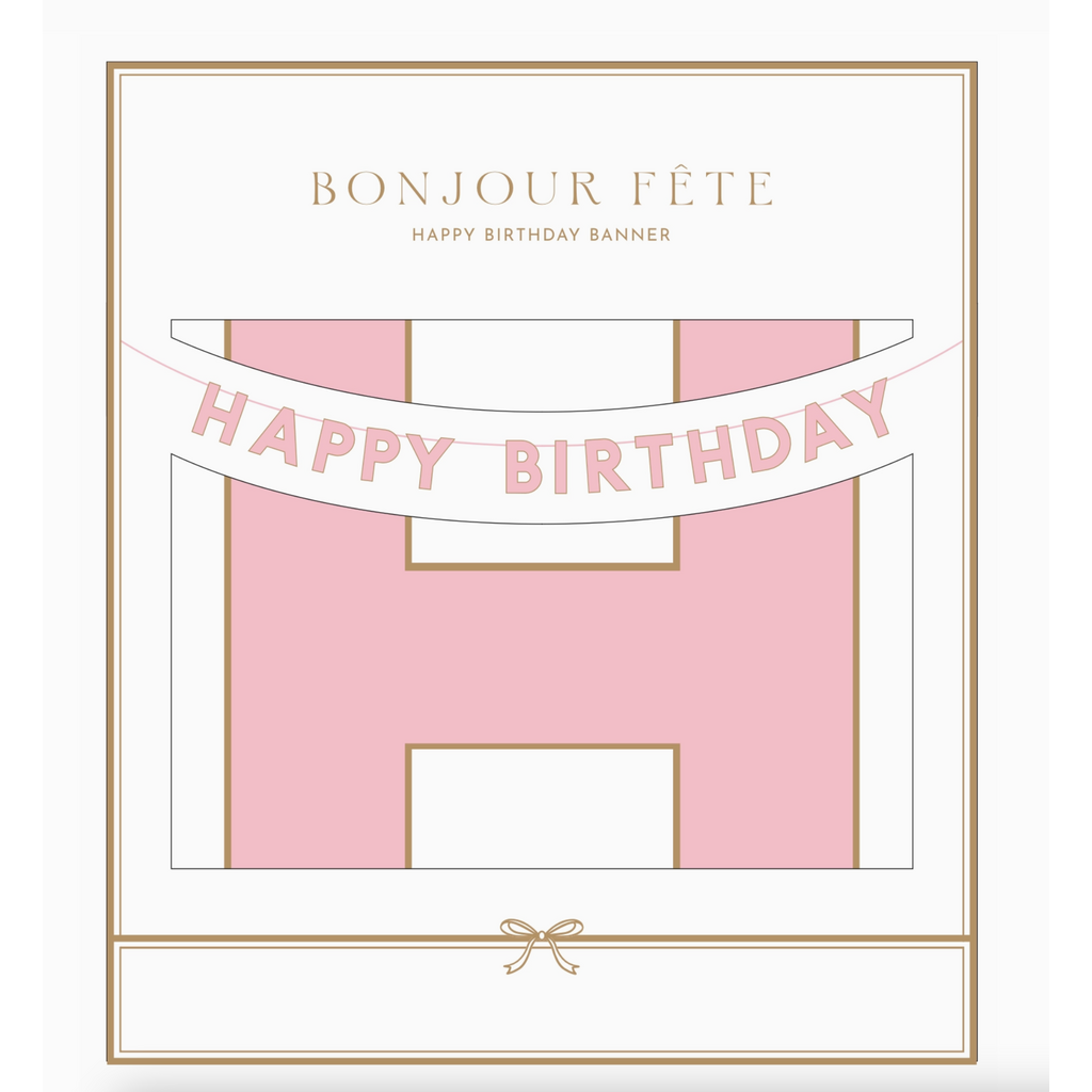 Pink Signature Happy Birthday Banner