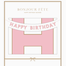Pink Signature Happy Birthday Banner