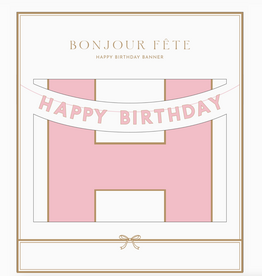 Pink Signature Happy Birthday Banner
