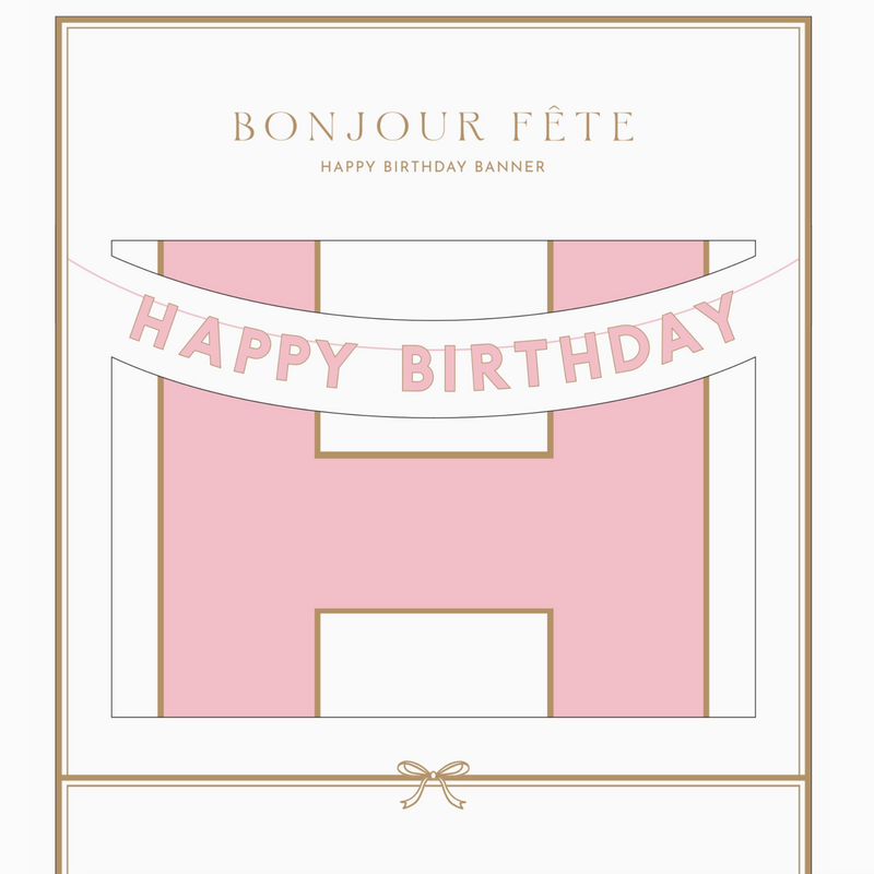 Pink Signature Happy Birthday Banner