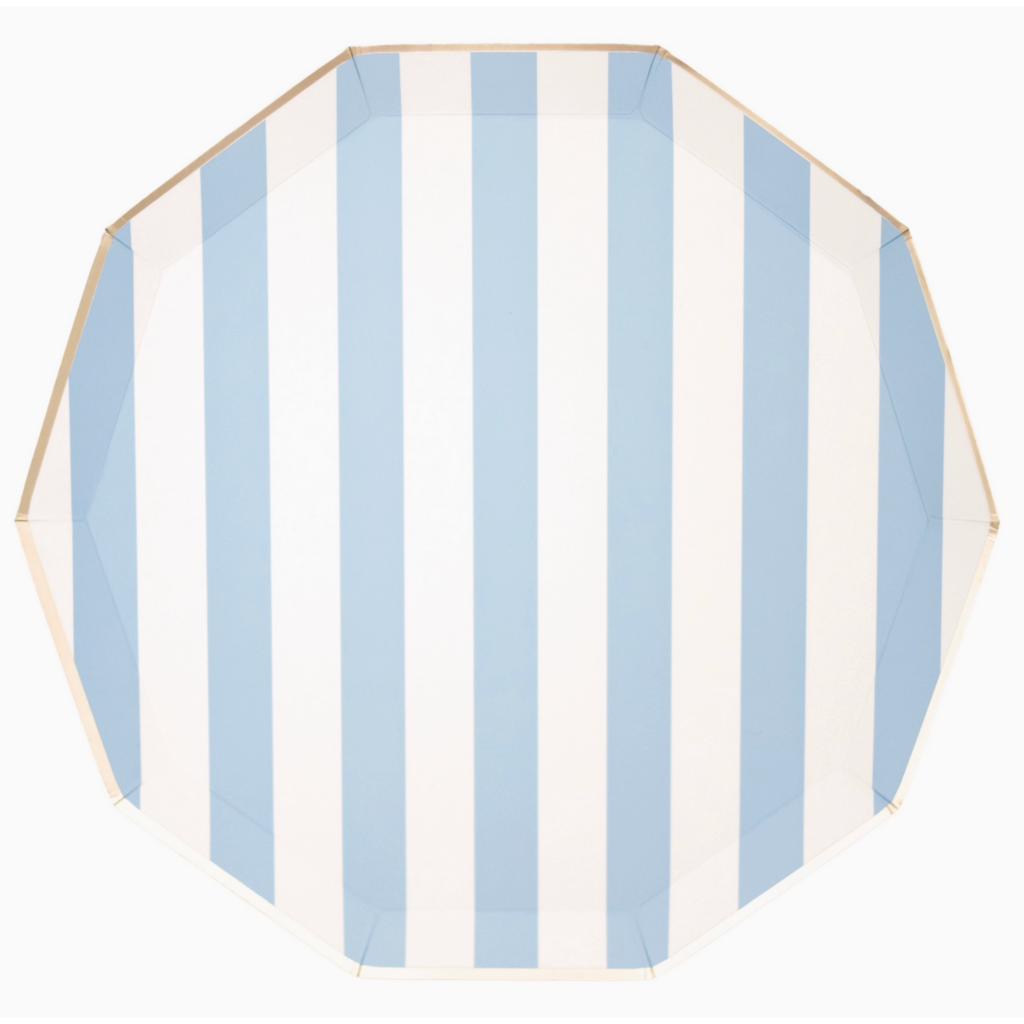 Sky Blue Signature Cabana Stripe Plates