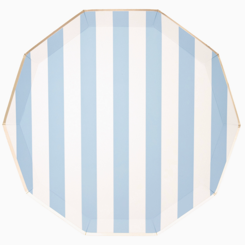 Sky Blue Signature Cabana Stripe Plates