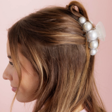 Claw Clip - Clear w/Pearls