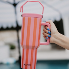 Pink & Orange Striped 38oz Cabana Jug Tumbler