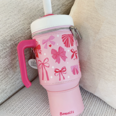 Elegant Pink Bows Take A Sip Water Cup Crossbody