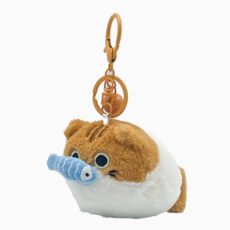 Orange Kitty & Fish Pull On Me Keychain