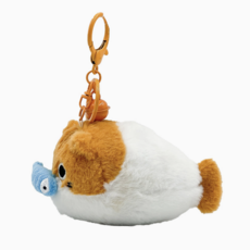 Orange Kitty & Fish Pull On Me Keychain