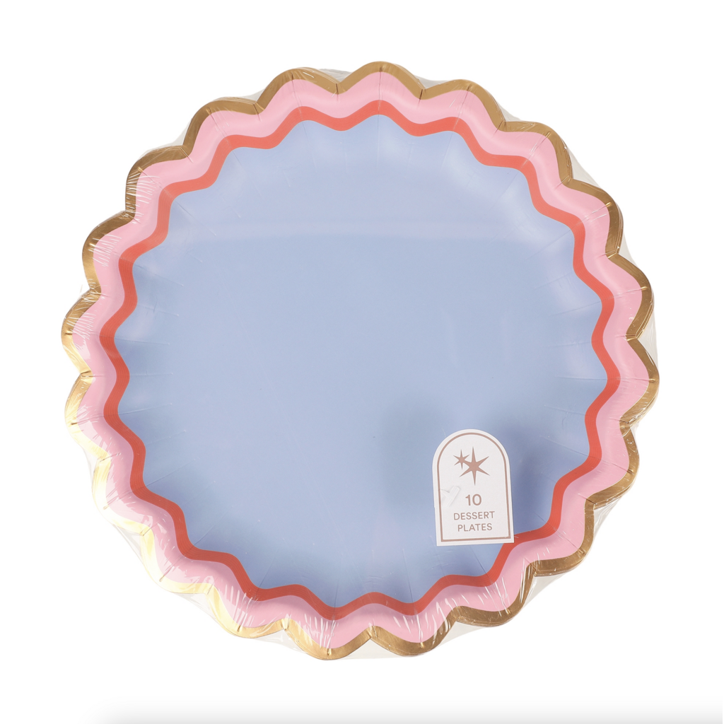 Rainbow Ric Rac Assorted Dessert Plate Set