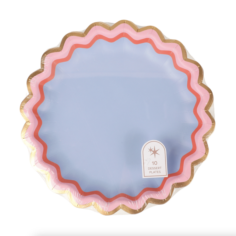 Rainbow Ric Rac Assorted Dessert Plate Set