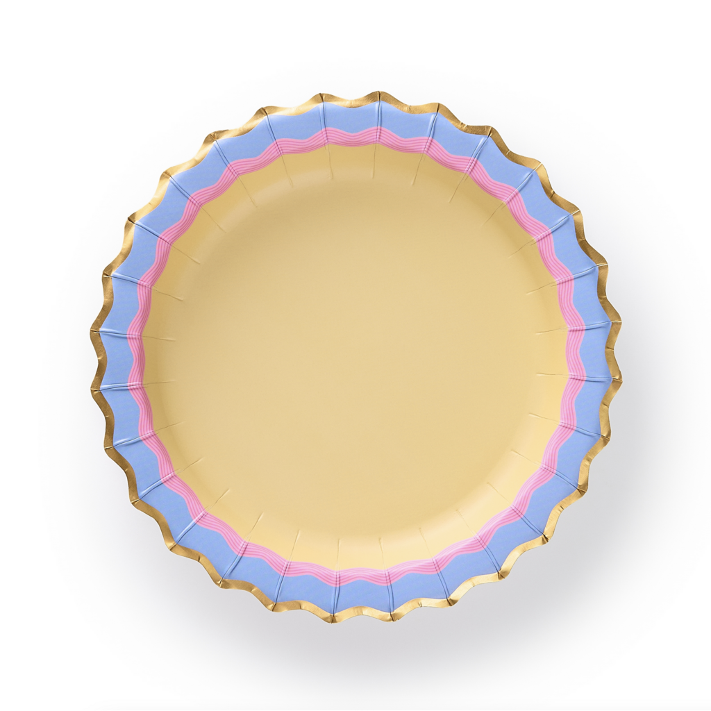 Rainbow Ric Rac Assorted Dessert Plate Set