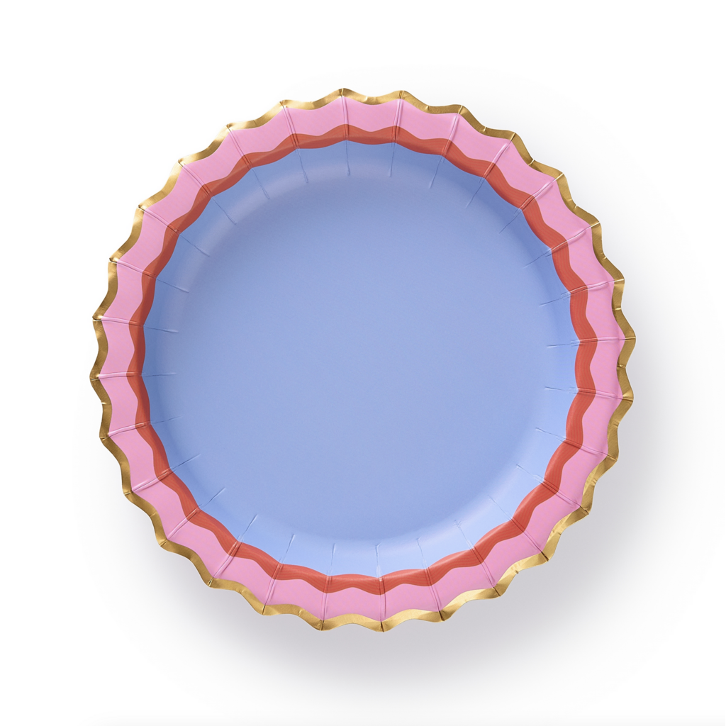 Rainbow Ric Rac Assorted Dessert Plate Set