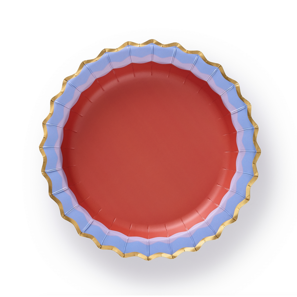 Rainbow Ric Rac Assorted Dessert Plate Set