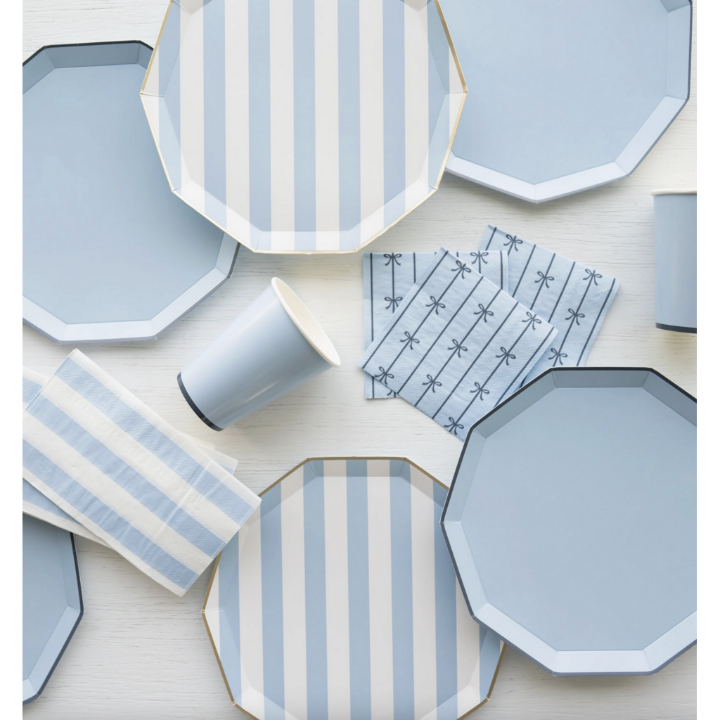 Sky Blue Signature Cabana Stripe Plates