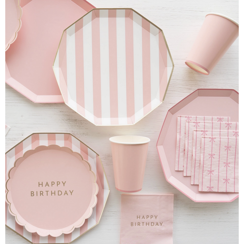 Petal Pink Signature Cabana Stripe Plates