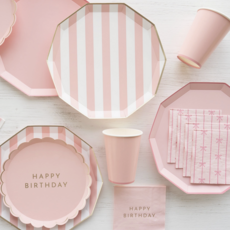 Petal Pink Signature Cabana Stripe Plates