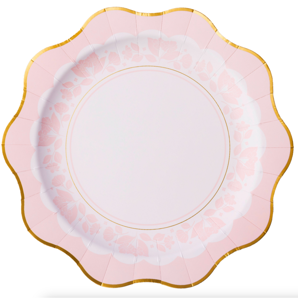 Petal Pink Elegant Floral Dinner Plates