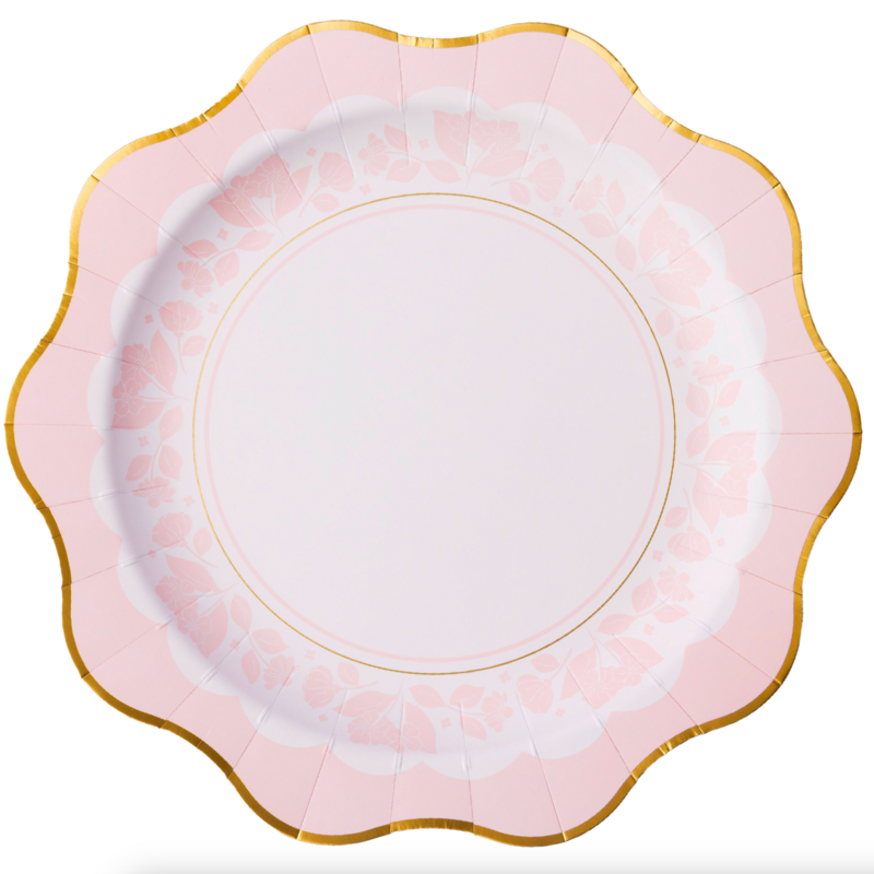 Petal Pink Elegant Floral Dinner Plates