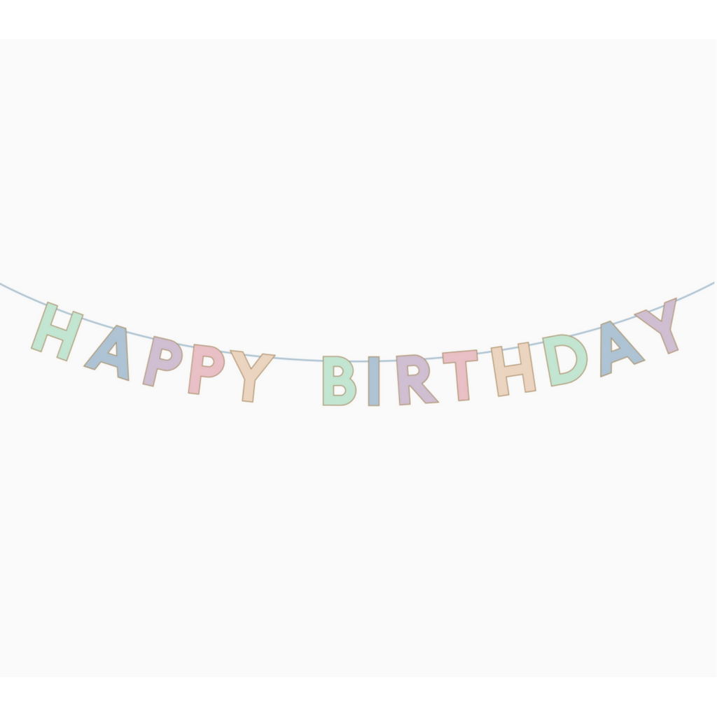 Pastel Happy Birthday Signature Banner