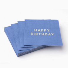 Palisades Blue Signature Happy Birthday Cocktail Napkins