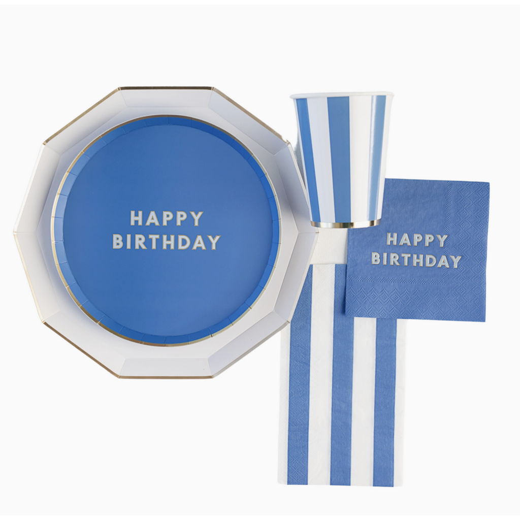 Palisades Blue Signature Happy Birthday Cocktail Napkins