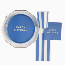 Palisades Blue Signature Happy Birthday Cocktail Napkins