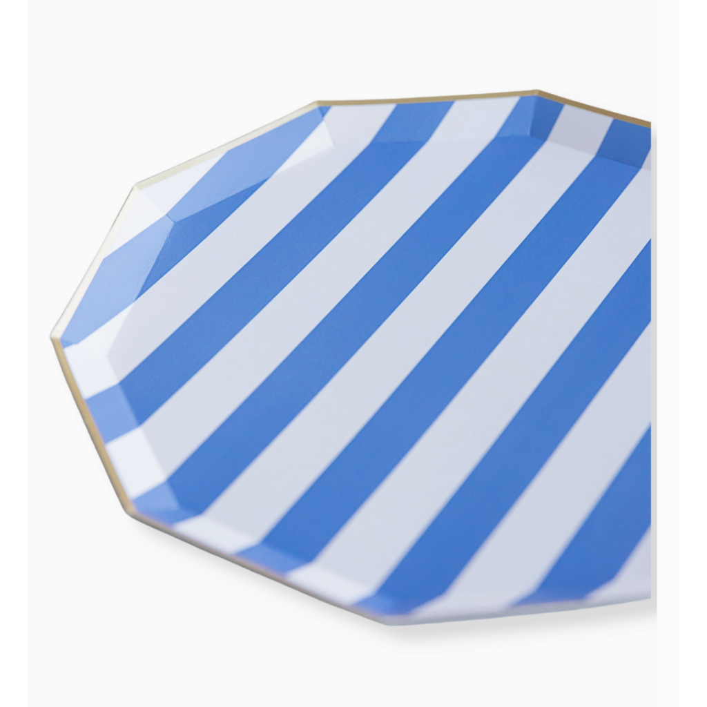 Palisades Blue Signature Cabana Stripe Plates