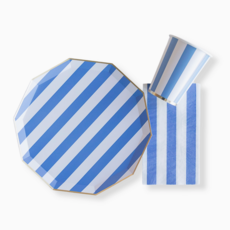 Palisades Blue Signature Cabana Stripe Plates