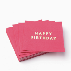 Hot Pink Happy Birthday Cocktail Napkins