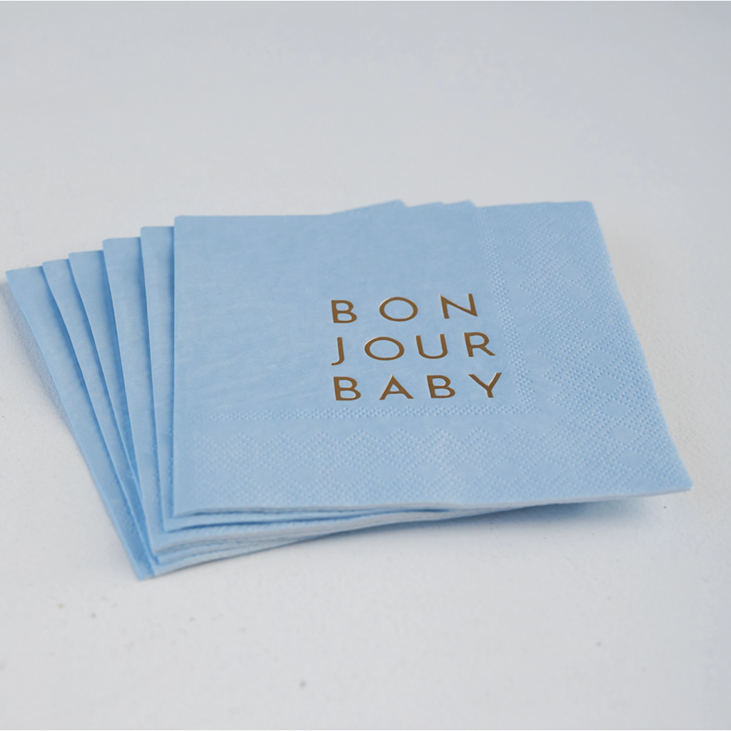 Bonjour Baby Sky Blue Cocktail Napkins