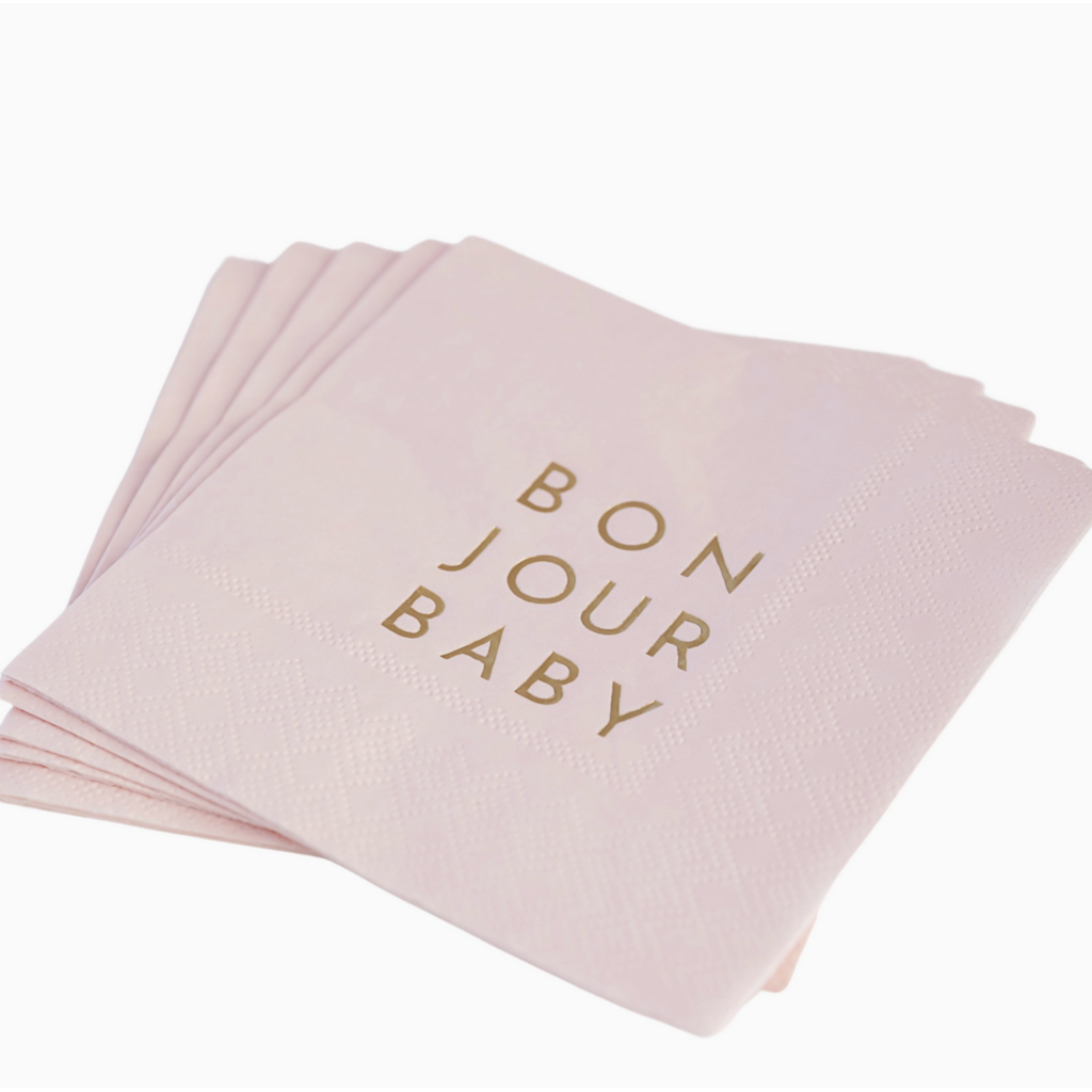 Bonjour Baby Petal Pink Cocktail Napkins