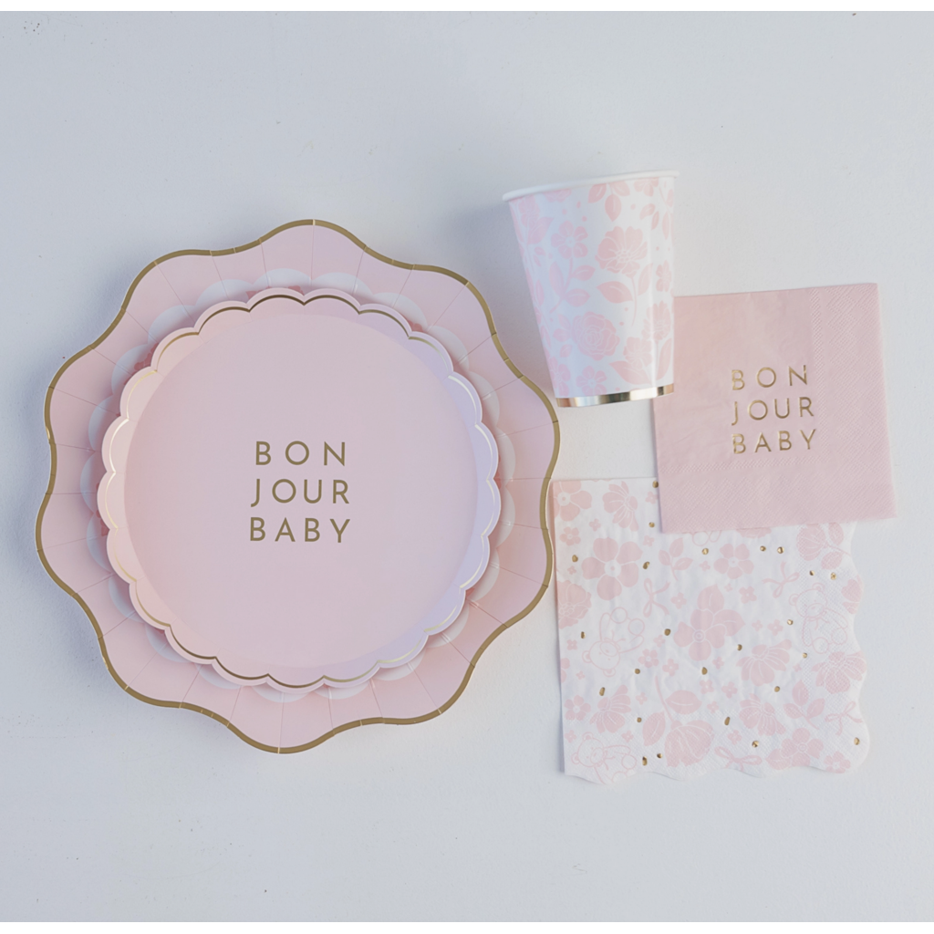 Bonjour Baby Petal Pink Cocktail Napkins
