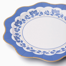 Belle Blue Elegant Floral Dinner Plates
