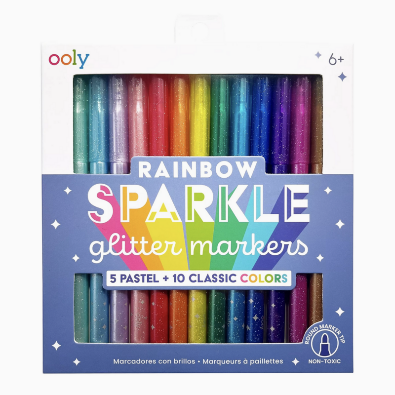 Rainbow Sparkle Glitter Markers