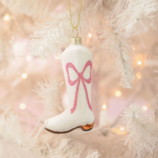 Pink Bow Glitter Cowboy Boot Ornament