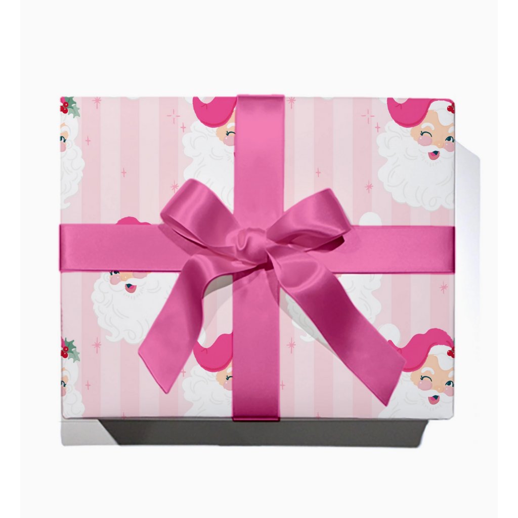 HollyJolly Pinkmas Santa - Continuous Wrapping Paper Roll