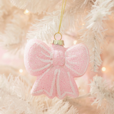 Blush & Sparkle Bow Christmas Ornament