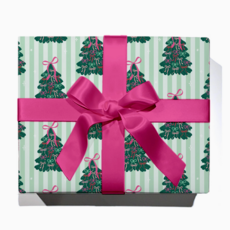 Tied Up In Bows Holiday Trees Continuous Wrapping Paper Roll